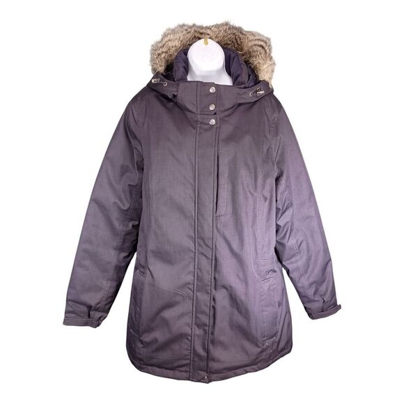 Eddie Bauer EB600 WeatherEdge Goose Down Jacket Hooded Purple Women's XL Tall - Picture 2 of 9